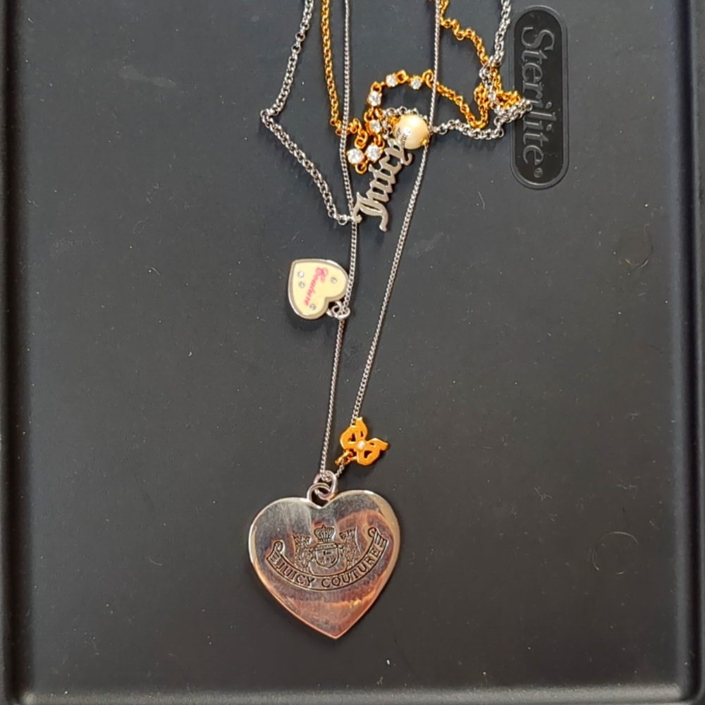 Silver and gold juicy couture multi-layered necklace